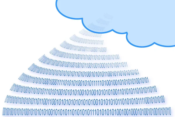 Säker lagring på tjänstens moln Konceptbild med binär kod — Stockfoto