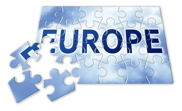 De Europa wederopbouw concept afbeelding in de vorm van de puzzel — Stockfoto