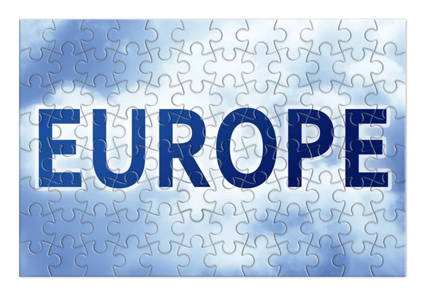 A imagem do conceito de reconstrução da Europa em forma de puzzle — Fotografia de Stock