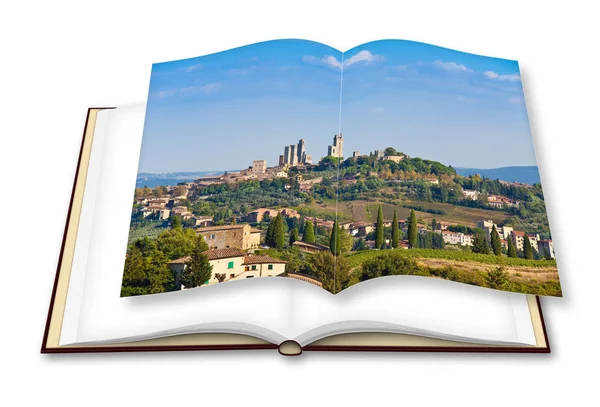 Beautiful view of the medieval town of San Gimignano (Italy - Tu