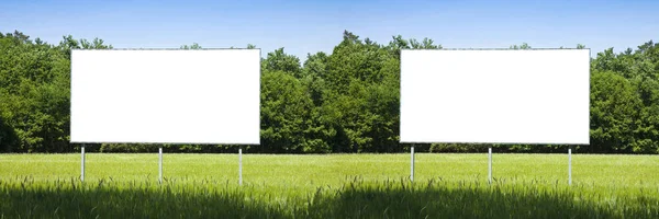 Double blank advertising billboard immersed in a rural scene - i