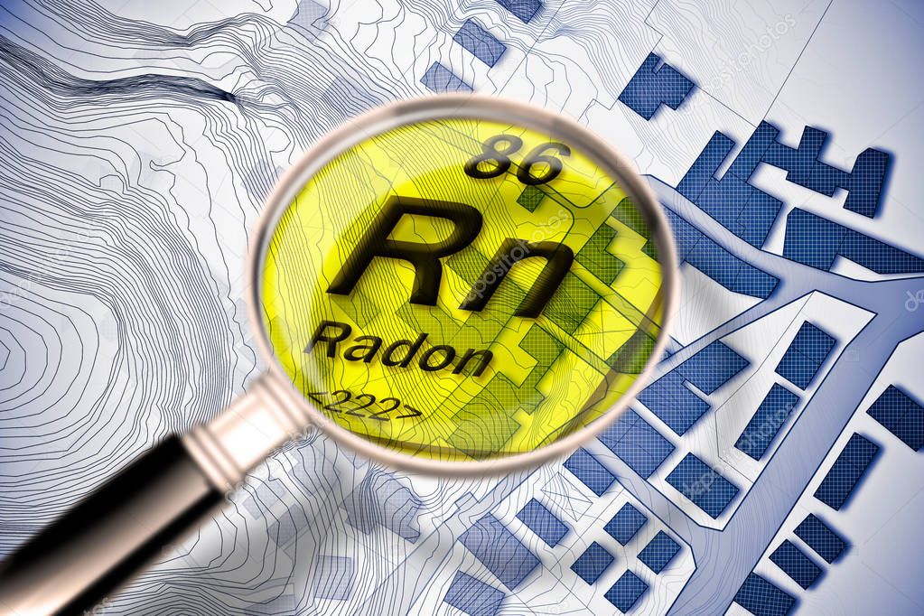 The dangerous radioactive radon gas in our cities - concept imag