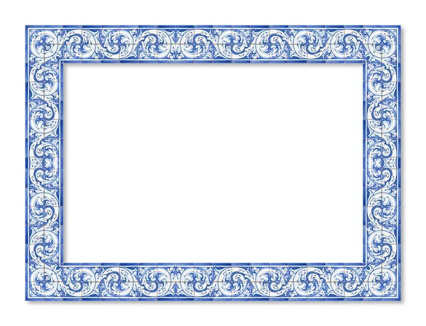 Frame design with typical portuguese decorations with colored ce — Stock Photo, Image