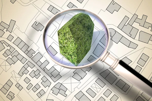 Procurando um edifício verde, a arquitetura do futuro - C — Fotografia de Stock