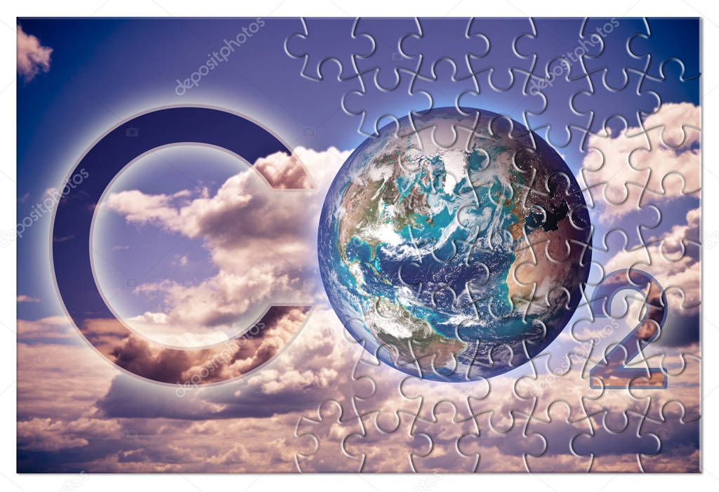 Presence of CO2 in the atmosphere - concept image with elements furnished by NASA