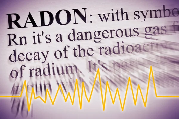 Radon gas de Silent Killer-concept afbeelding met de check-up grafiek — Stockfoto