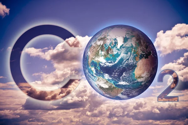 Presenza di CO2 nell'atmosfera - concept image - Elementi di questa immagine forniti dalla NASA — Foto Stock