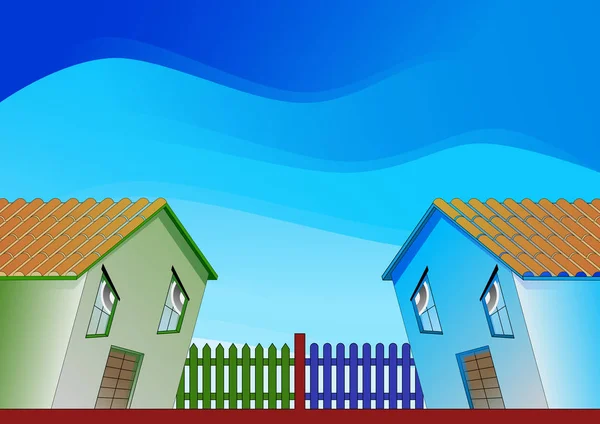 Komşular arasında kavga-kavramsal illüstrasyon