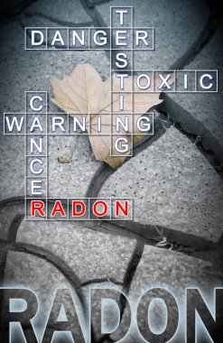 Radon gas - concept image with crossword puzzle clipart