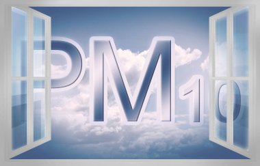 Havada partikül madde (ince toz Pm10) kavram görüntüsü -  