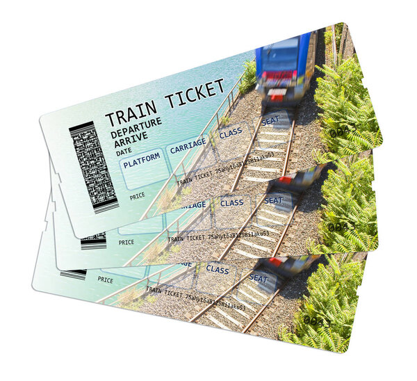 Train ticket concept image. The contents of the image are totall