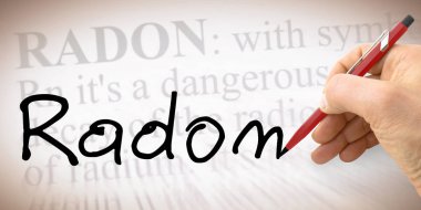 Bir sayfa üzerinde bir kalem ile El yazma Radon metin - kavram görüntü