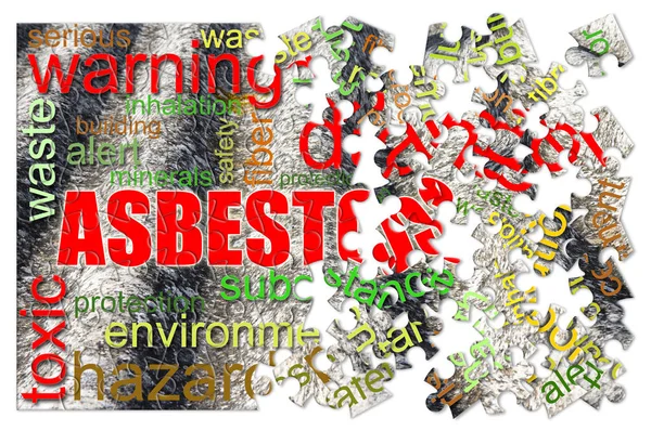 Gefährlicher Asbest - Konzeptbild in Puzzleform — Stockfoto