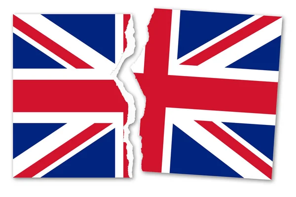 Ripped photo of a british flag - concept image — Stock Photo, Image