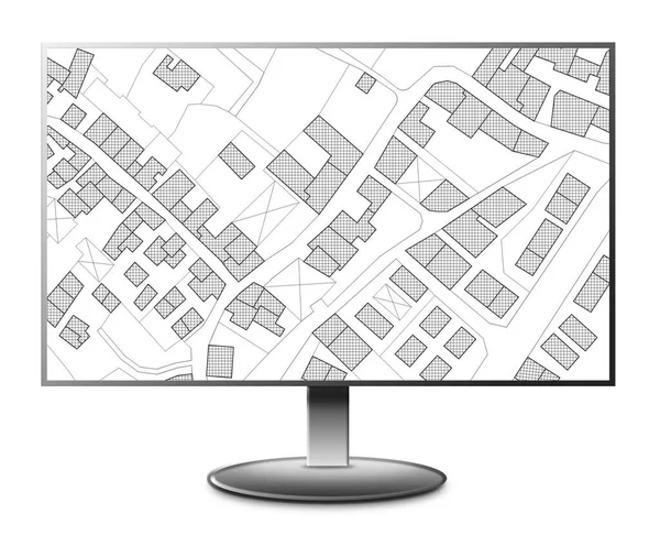 Imaginary Cadastral Map Territory Free Green Land Available Building Construction — Stock Photo, Image