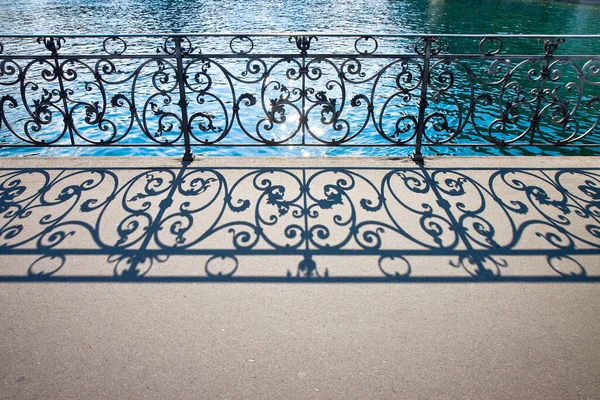 Vieille Balustrade Fer Forgé Sur Une Passerelle Lucerne Suisse — Photo