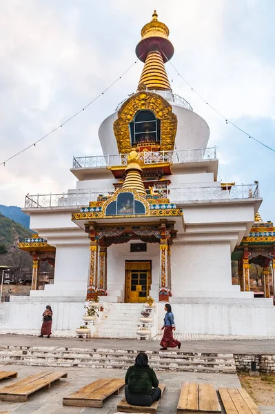 Thimphu Bhútán Únor 2016 Památník Stupa Thimphu Chorten — Stock fotografie