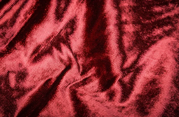 Textura Fondo Tela Terciopelo Creasy Rosa Rojo Abstracto Hermosa Tela —  Fotos de Stock
