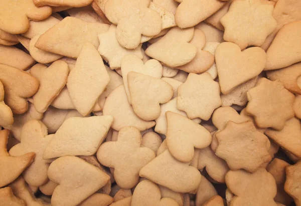Tasty Homemade Cookies Different Shapes Heart Moon Star Flower Rhombus — Stock Photo, Image