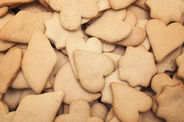 Tasty Homemade Cookies Different Shapes Heart Moon Star Flower Rhombus — Stock Photo, Image