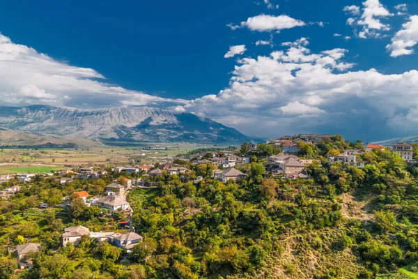 Pohled Staré Město Gjirokaster Albánie — Stock fotografie