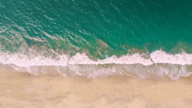 Oaxaca Meksika boyunca deniz ve plajların hava perspektifi