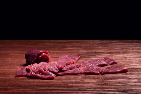 Cortes Premium Bife Cru Carne Fresca Crua Mistura Carne Crua — Fotografia de Stock