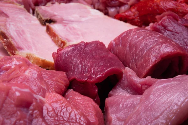Potongan Steak Mentah Premium Daging Segar Dan Mentah Campuran Daging — Stok Foto