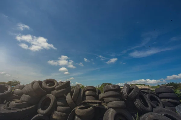 Uma Pilha Lixo Doméstico Aterro Lixo Aterros Municipais Para Resíduos — Fotografia de Stock