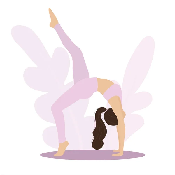 Direksiyon pozu. Yoga yapan soyutlanmış genç kadın karakter..