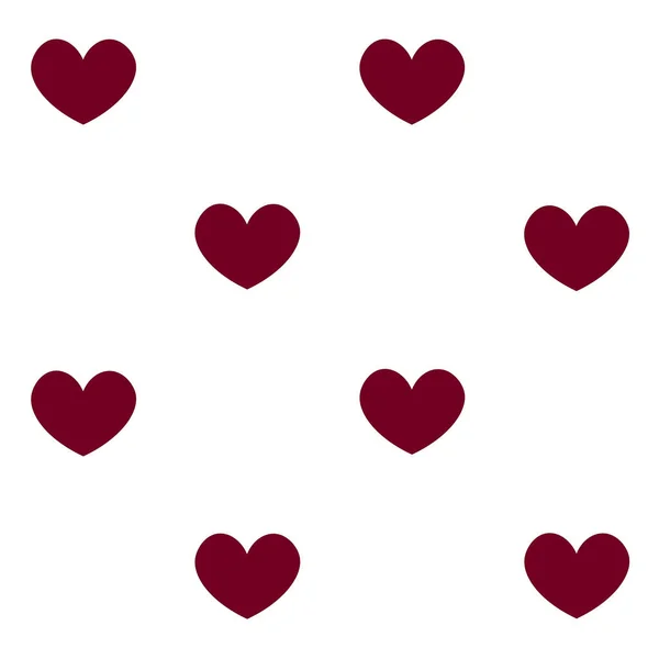 Nahtloses Muster Mit Roten Herzen Auf Weißem Hintergrund Eine Sich — Stockfoto