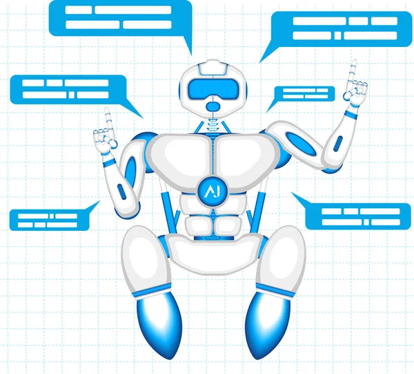 Chat Bota Dymki Robot Virtual Pomoc Witryny Sieci Web Lub — Wektor stockowy