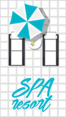 Lüks spa afiş ile plaj şezlong