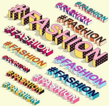 İzometrik hashtag - moda. Internet bloglama