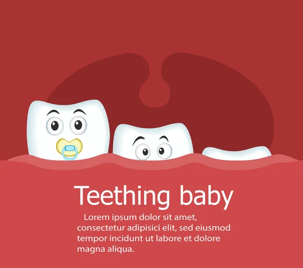 Banner de bebé dentista con dientes — Archivo Imágenes Vectoriales