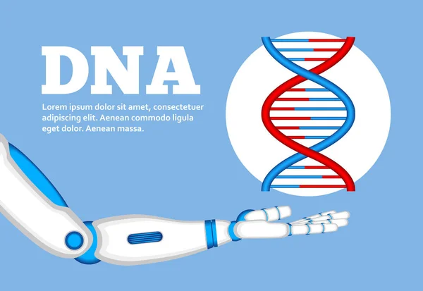 Genetische manipulatie concept met robot hand — Stockvector