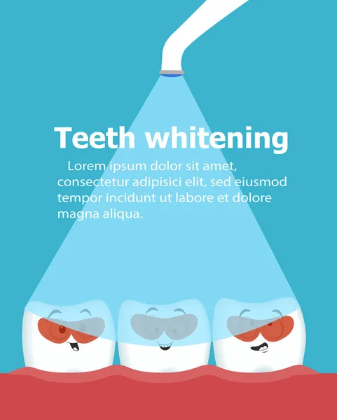 Professional teeth whitening vector illustration — Stock Vector