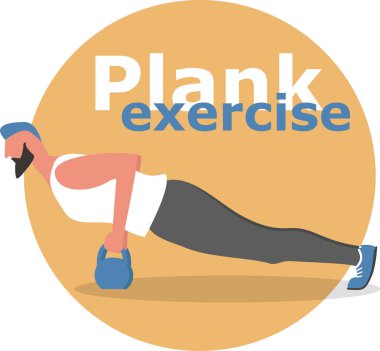 Planking egzersiz yaparak fitness adam