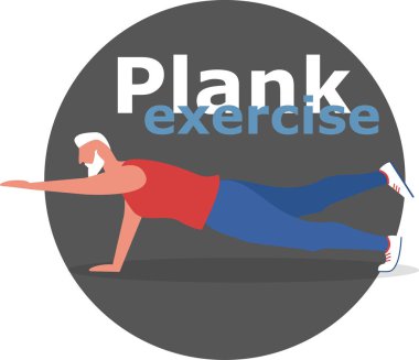 Planking egzersiz yaparak fitness adam