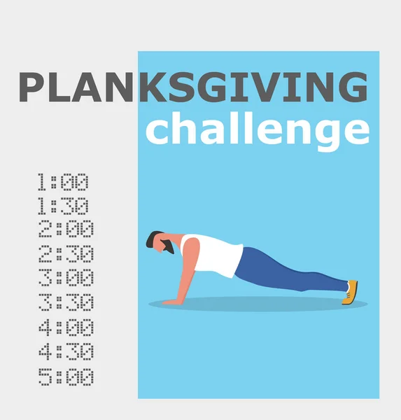 Planking egzersiz yaparak fitness adam — Stok Vektör