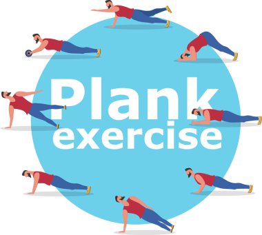 Planking egzersiz afiş yapan fitness erkek