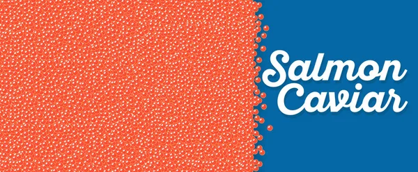 Banner de caviar de salmão no estilo dos desenhos animados — Vetor de Stock