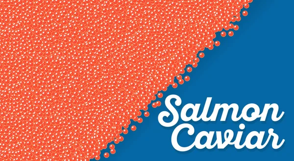 Banner de caviar de salmão no estilo dos desenhos animados — Vetor de Stock