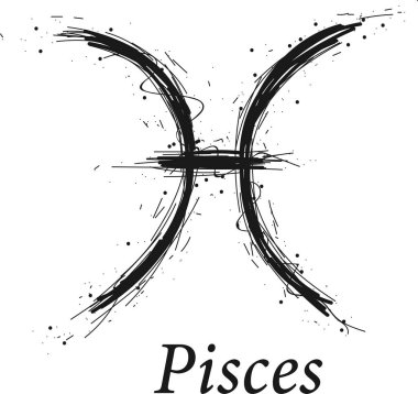 Balık Astroloji işareti, elle çizilmiş Astroloji