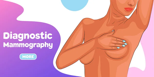 Bannière de mammographie diagnostique — Image vectorielle