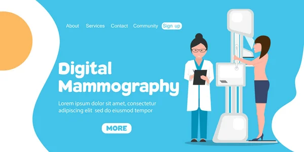 Banner de mamografia digital — Vetor de Stock