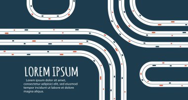Meşgul karayolu yol kavşağı minimalist afiş.