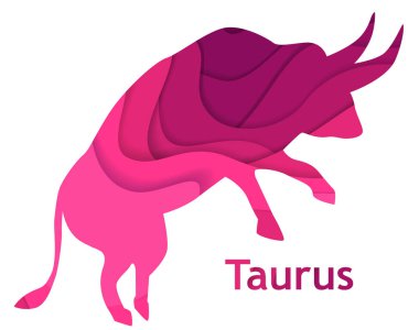 Taurus Astroloji işareti, kağıt kesme tarzı burç
