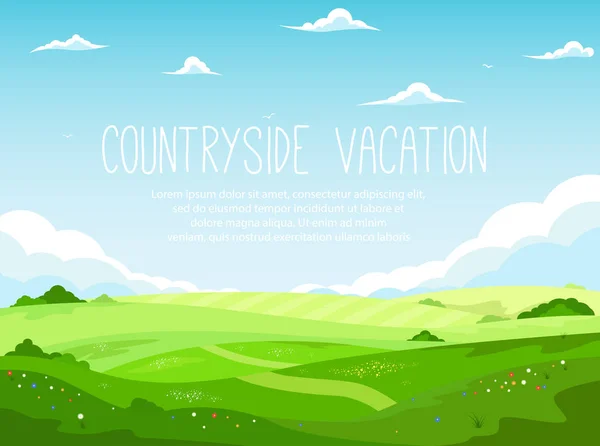 Ecotourism and countryside vacation — Stock Vector