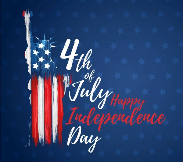 Glücklicher Unabhängigkeitstag 4. Juli — Stockvektor